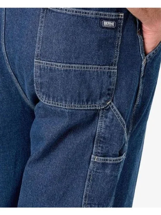 Berne Bib Overalls Size 36/34 Washed Flex Denim Reinforced Knee NWT - Picture 14 of 16